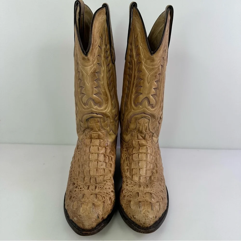 Dan Post Men's DPP348 Tan Alligator Leather Western Boots - Size 9EW